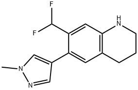 Quinoline, 7-(difluoromethyl)-1,2,3,4-tetrahydro-6-(1-methyl-1H-pyrazol-4-yl)- Structural