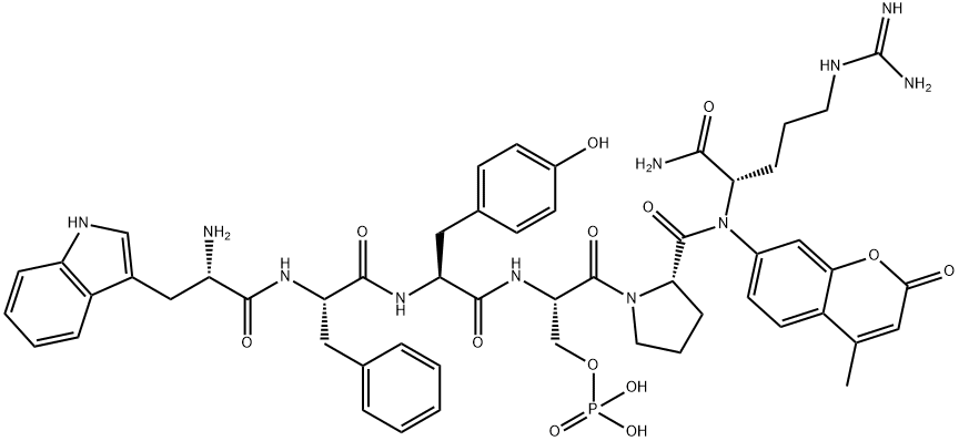 H-Trp-Phe-Tyr-Ser(PO3H2)-Pro-Arg-AMC trifluoroacetate salt Structural