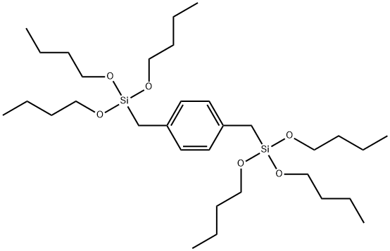 Benzene, 1,4-bis[(tributoxysilyl)methyl]- Structural