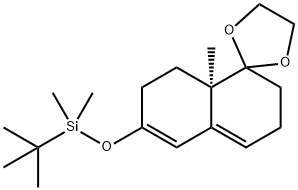 Spiro[1,3-dioxolane-2,1'(2'H)-naphthalene], 6'-[[(1,1-dimethylethyl)dimethylsilyl]oxy]-3',7',8',8'a-tetrahydro-8'a-methyl-, (8'aR)- Structural