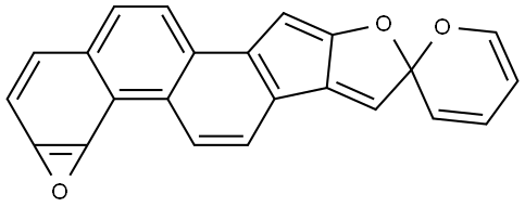 Spiro[7H-oxireno[7',8']naphth[2',1':4,5]indeno[2,1-b]furan-7,2'-[2H]pyran] (8CI,9CI) Structural