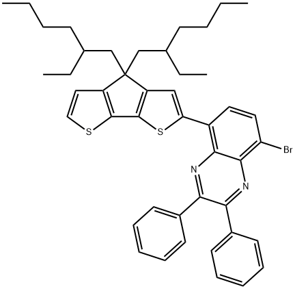 Quinoxaline, 5-[4,4-bis(2-ethylhexyl)-4H-cyclopenta[2,1-b:3,4-b']dithien-2-yl]-8-bromo-2,3-diphenyl- Structural