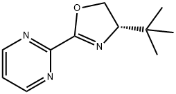 Pyrimidine, 2-[(4S)-4-(1,1-dimethylethyl)-4,5-dihydro-2-oxazolyl]- Structural