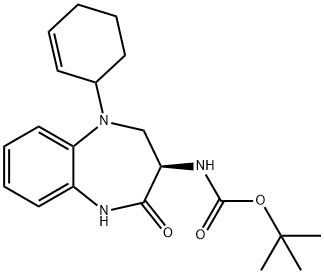 Carbamic acid, [(3R)?-?1-?(2-?cyclohexen-?1-?yl)?-?2,?3,?4,?5-?tetrahydro-?4-?oxo-?1H-?1,?5-?benzodiazepin-?3-?yl]?-?, 1,?1-?dimethylethyl ester (9CI) Structural