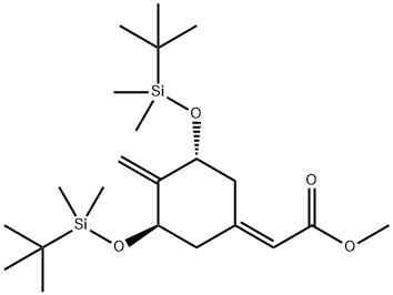 Acetic acid, 2-?[(3R,?5R)?-?3,?5-?bis[[(1,?1-?dimethylethyl)?dimethylsilyl]?oxy]?-?4-?methylenecyclohexyli?dene]?-?, methyl ester Structural