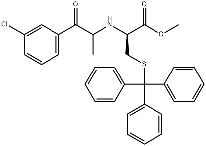 D-Cysteine, N-[2-(3-chlorophenyl)-1-methyl-2-oxoethyl]-S-(triphenylmethyl)-, methyl ester Structural