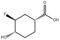 Cyclohexanecarboxylic acid, 3-fluoro-4-hydroxy-, (1R,3S,4S)- Structural