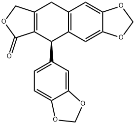 Furo[3',4':6,7]naphtho[2,3-d]-1,3-dioxol-6(8H)-one, 5-(1,3-benzodioxol-5-yl)-5,9-dihydro-, (5R)- Structural