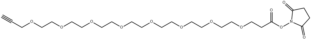 Propargyl-PEG8-NHS ester Structural