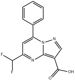 Pyrazolo[1,5-a]pyrimidine-3-carboxylic acid, 5-(difluoromethyl)-7-phenyl- Structural