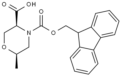 Rel-(3R,6S)-4-(((9H-fluoren-9-yl)methoxy)carbonyl)-6-methylmorpholine-3-carboxylic acid Structural