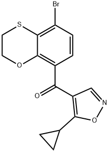 Methanone, (5-bromo-2,3-dihydro-1,4-benzoxathiin-8-yl)(5-cyclopropyl-4-isoxazolyl)- Structural