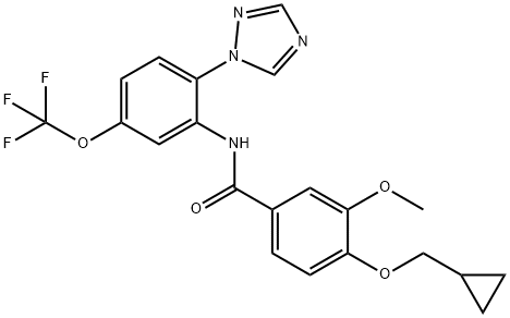 Benzamide, 4-(cyclopropylmethoxy)-3-methoxy-N-[2-(1H-1,2,4-triazol-1-yl)-5-(trifluoromethoxy)phenyl]-