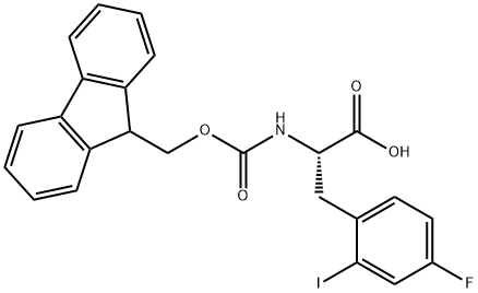 L-Phenylalanine, N-[(9H-fluoren-9-ylmethoxy)carbonyl]-4-fluoro-2-iodo- Structural