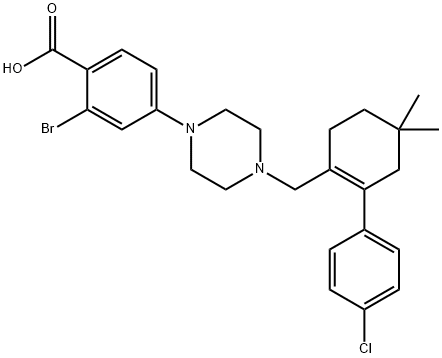 Benzoic acid, 2-bromo-4-[4-[[2-(4-chlorophenyl)-4,4-dimethyl-1-cyclohexen-1-yl]methyl]-1-piperazinyl]- Structural