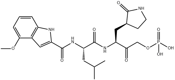 1H-Indole-2-carboxamide, 4-methoxy-N-[(1S)-3-methyl-1-[[[(1S)-2-oxo-1-[[(3S)-2-oxo-3-pyrrolidinyl]methyl]-3-(phosphonooxy)propyl]amino]carbonyl]butyl]-