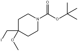 tert-butyl 4-(iodomethyl)-4-methoxypiperidine-1-carboxylate Structural