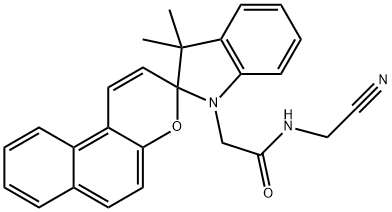N-(cyanomethyl)-2-(3',3'-dimethylspiro[benzo[f]chromene-3,2'-indole]-1'-yl)acetamide Structural