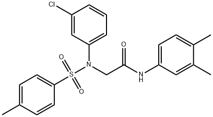 N~2~-(3-chlorophenyl)-N-(3,4-dimethylphenyl)-N~2~-[(4-methylphenyl)sulfonyl]glycinamide Structural