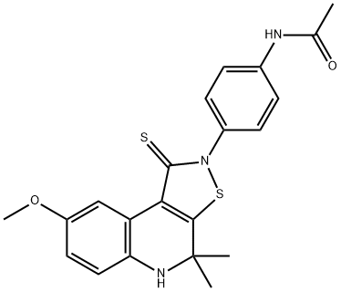 N-[4-(8-methoxy-4,4-dimethyl-1-sulfanylidene-5H-[1,2]thiazolo[5,4-c]quinolin-2-yl)phenyl]acetamide Structural
