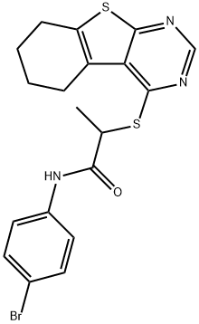 N-(4-bromophenyl)-2-(5,6,7,8-tetrahydro-[1]benzothiolo[2,3-d]pyrimidin-4-ylsulfanyl)propanamide Structural