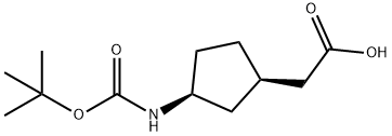 Cyclopentaneacetic acid, 3-[[(1,1-dimethylethoxy)carbonyl]amino]-, (1R,3S)- Structural