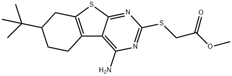 methyl 2-[(4-amino-7-tert-butyl-5,6,7,8-tetrahydro-[1]benzothiolo[2,3-d]pyrimidin-2-yl)sulfanyl]acetate Structural