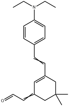 Acetaldehyde, 2-[3-[2-[4-(diethylamino)phenyl]ethenyl]-5,5-dimethyl-2-cyclohexen-1-ylidene]- Structural