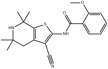 N-(3-cyano-5,5,7,7-tetramethyl-4,6-dihydrothieno[2,3-c]pyridin-2-yl)-2-methoxybenzamide Structural