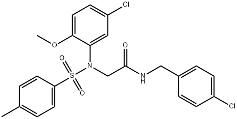 N-(4-chlorobenzyl)-N~2~-(5-chloro-2-methoxyphenyl)-N~2~-[(4-methylphenyl)sulfonyl]glycinamide Structural