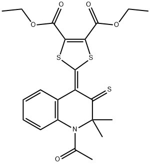 diethyl 2-(1-acetyl-2,2-dimethyl-3-sulfanylidenequinolin-4-ylidene)-1,3-dithiole-4,5-dicarboxylate Structural
