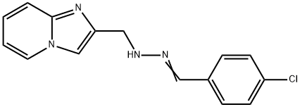 Benzaldehyde, 4-chloro-, 2-(imidazo[1,2-a]pyridin-2-ylmethyl)hydrazone Structural