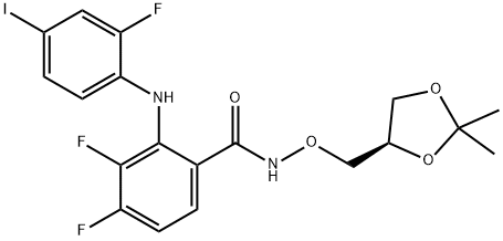 Benzamide, N-?[[(4R)?-?2,?2-?dimethyl-?1,?3-?dioxolan-?4-?yl]?methoxy]?-?3,?4-?difluoro-?2-?[(2-?fluoro-?4-?iodophenyl)?amino]?- Structural