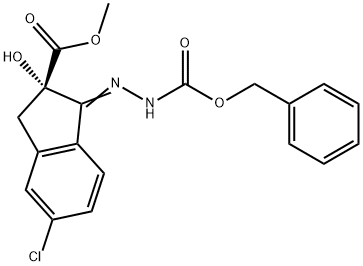 Hydrazinecarboxylic acid, 2-[(2S)-5-chloro-2,3-dihydro-2-hydroxy-2-(methoxycarbonyl)-1H-inden-1-ylidene]-, phenylmethyl ester Structural