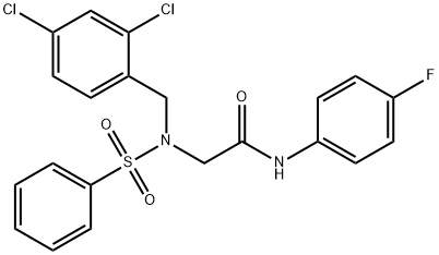N~2~-(2,4-dichlorobenzyl)-N-(4-fluorophenyl)-N~2~-(phenylsulfonyl)glycinamide Structural