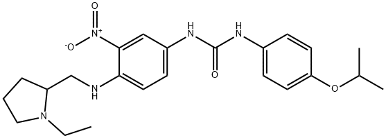 Urea, N-[4-[[(1-ethyl-2-pyrrolidinyl)methyl]amino]-3-nitrophenyl]-N'-[4-(1-methylethoxy)phenyl]- Structural