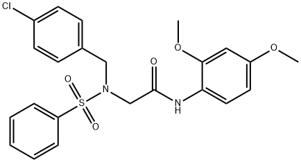 N~2~-(4-chlorobenzyl)-N-(2,4-dimethoxyphenyl)-N~2~-(phenylsulfonyl)glycinamide Structural