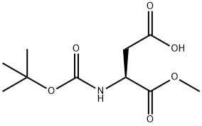 Aspartic acid, N-[(1,1-dimethylethoxy)carbonyl]-, 1-methyl ester Structural