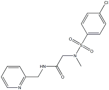 N~2~-[(4-chlorophenyl)sulfonyl]-N~2~-methyl-N-(pyridin-2-ylmethyl)glycinamide Structural