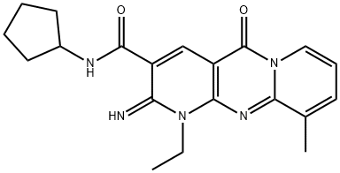N-cyclopentyl-1-ethyl-2-imino-10-methyl-5-oxodipyrido[4,3-b:1',2'-f]pyrimidine-3-carboxamide Structural