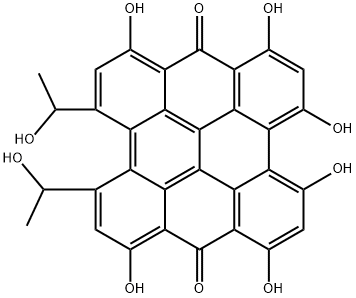 Phenanthro[1,10,9,8-opqra]perylene-7,14-dione, 1,3,4,6,8,13-hexahydroxy-10,11-bis(1-hydroxyethyl)- (6CI,9CI) Structural