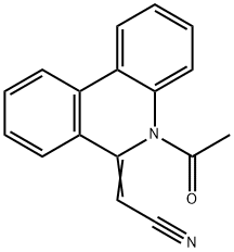 Acetonitrile, 2-(5-acetyl-6(5H)-phenanthridinylidene)- Structural