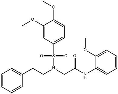 N~2~-[(3,4-dimethoxyphenyl)sulfonyl]-N-(2-methoxyphenyl)-N~2~-(2-phenylethyl)glycinamide Structural