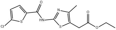 ethyl 2-(2-(5-chlorothiophene-2-carboxamido)-4-methylthiazol-5-yl)acetate Structural