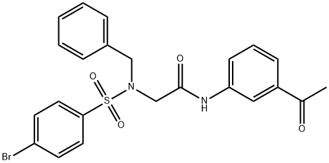 N-(3-acetylphenyl)-N~2~-benzyl-N~2~-[(4-bromophenyl)sulfonyl]glycinamide Structural