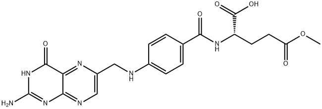 L-Glutamic acid, N-[4-[[(2-amino-3,4-dihydro-4-oxo-6-pteridinyl)methyl]amino]benzoyl]-, 5-methyl ester Structural