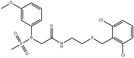 N-{2-[(2,6-dichlorobenzyl)sulfanyl]ethyl}-N~2~-(3-methoxyphenyl)-N~2~-(methylsulfonyl)glycinamide Structural