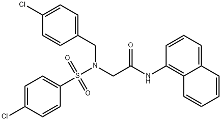 N~2~-(4-chlorobenzyl)-N~2~-[(4-chlorophenyl)sulfonyl]-N-naphthalen-1-ylglycinamide Structural