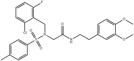 N~2~-(2-chloro-6-fluorobenzyl)-N-[2-(3,4-dimethoxyphenyl)ethyl]-N~2~-[(4-methylphenyl)sulfonyl]glycinamide Structural