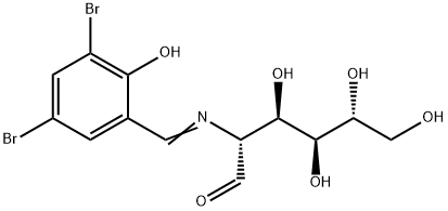 D-Glucose, 2-deoxy-2-[[(3,5-dibromo-2-hydroxyphenyl)methylene]amino]- Structural